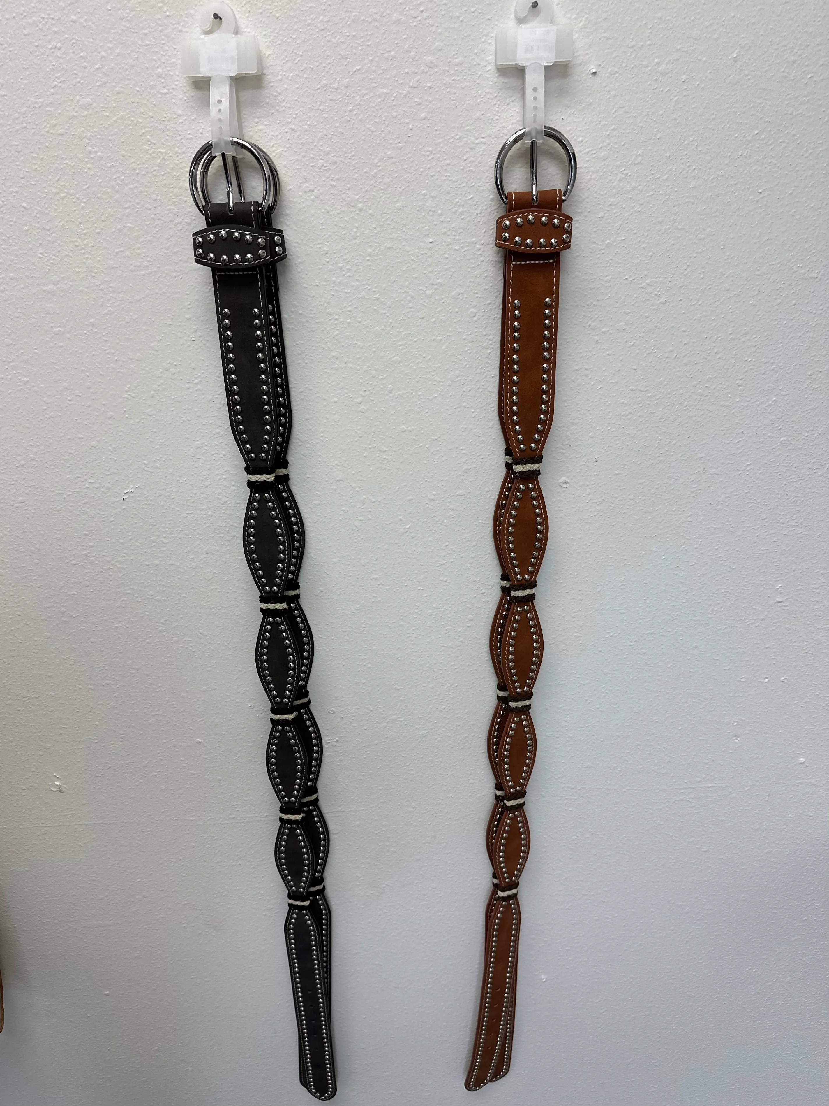 Studded Leather Wave Belt